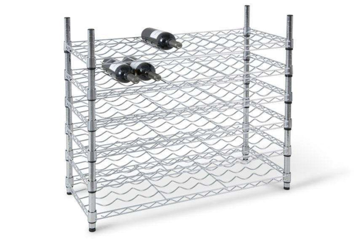 Scaffale per vino cromo -placcata con 3 piani per 27 bottiglie