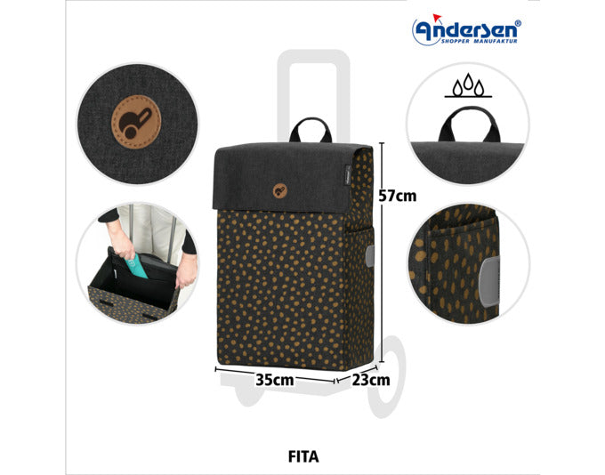 Entdecken Sie den eleganten ANDERSEN Einkaufswagen Scala Fita in Schwarz – stabil, funktional und stilvoll für Ihren Alltag!