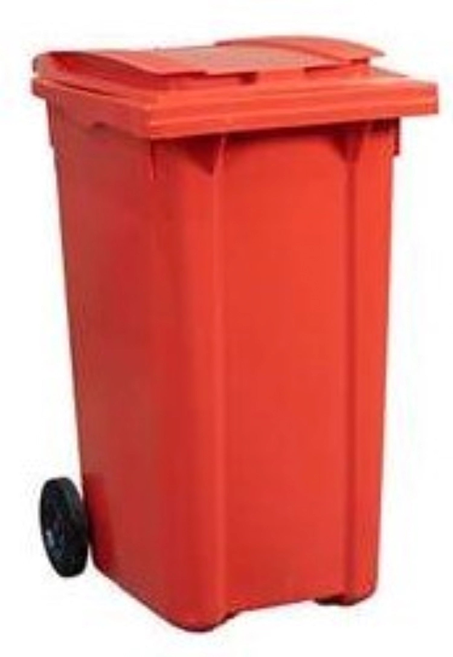 Rubbish bin on wheels 240lt red 58x72.5cm H107cm