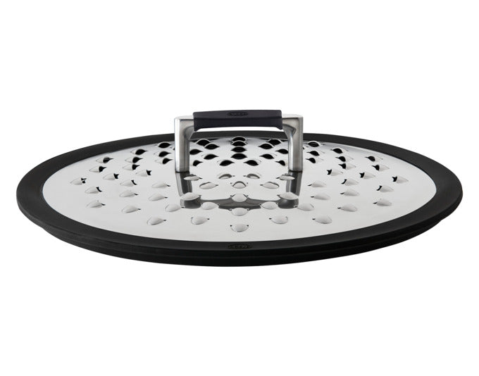 RÖSLE Spritzschutz SilencePro Inox/Silikon ø 24/28 cm in präsentiert im Onlineshop von KAQTU Design AG. Küchenhelfer ist von RÖSLE