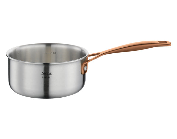 SPRING Stielkasserolle nieder Gourmet Roségold 1.4 l ø 16x7.5 cm in  präsentiert im Onlineshop von KAQTU Design AG. Topf ist von SPRING
