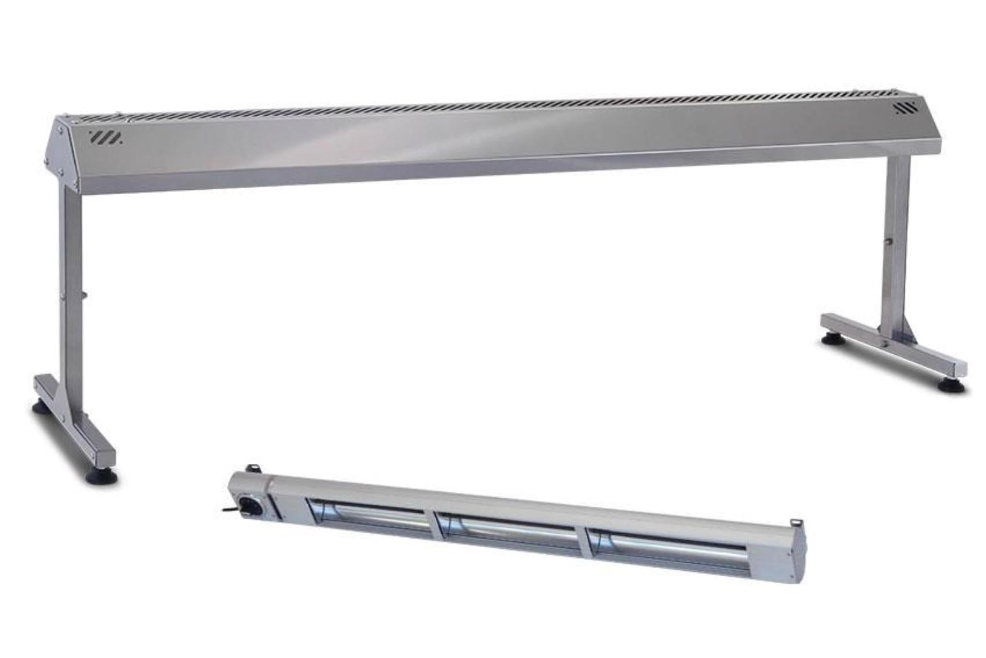 Halter Edelstahl mit Infrarot Wärmelampe 120cm: Wetterfest, korrosionsbeständig, effiziente Wärme für Terrasse und Balkon. Ideal für gemütliche Abende.