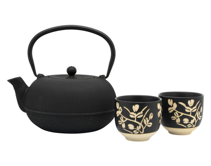 BREDEMEIJER Teeset Sichuan 3-teilig schwarz/ecru 1 l in präsentiert im Onlineshop von KAQTU Design AG. Kanne ist von BREDEMEIJER