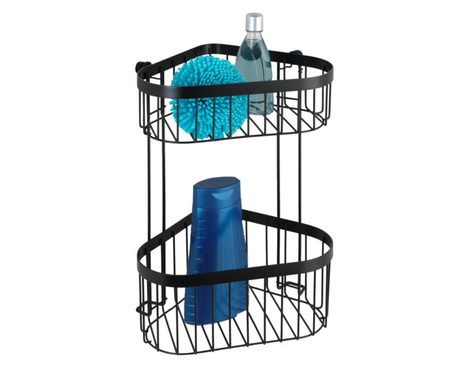 WENKO Duscheckregal Classic Plus schwarz 2 Ablagen in präsentiert im Onlineshop von KAQTU Design AG. Haushaltshilfen ist von WENKO