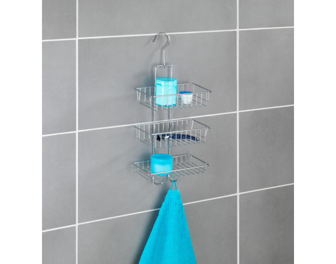 Entdecken Sie das elegante WENKO Duschregal Nivala in Silber – die perfekte Lösung für Ordnung und Stil in Ihrer Dusche. Mit drei praktischen Ablagekörben und einfacher Montage ohne Bohren sorgt es für einen aufgeräumten Look.