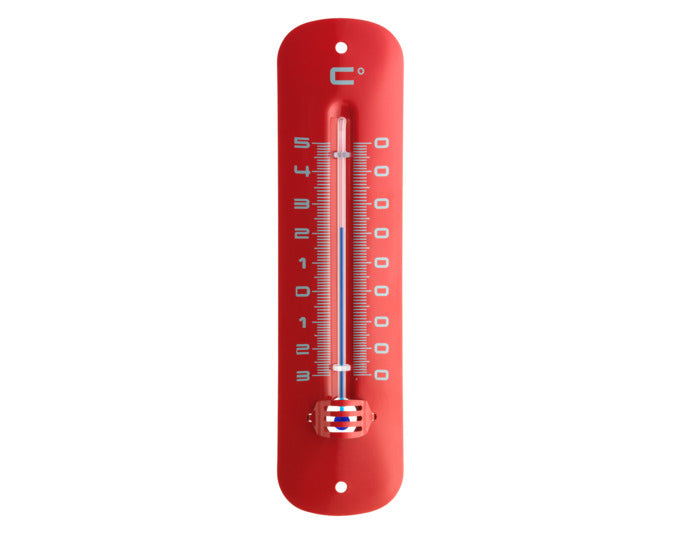 TFA Thermometer Analog Innen-Aussen rot Metall 19.2x5x1.3 cm in präsentiert im Onlineshop von KAQTU Design AG. Thermometer ist von TFA