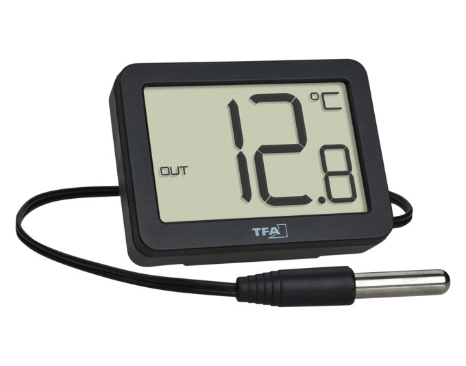 TFA Thermometer Digital Innen-Aussen schwarz 4x5.5x2.8 cm -30…+60°C in präsentiert im Onlineshop von KAQTU Design AG. Thermometer ist von TFA