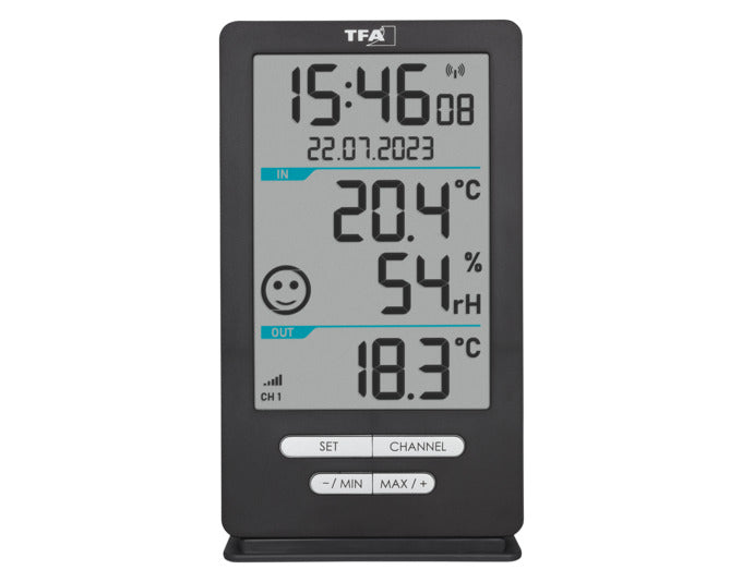 Präzise Temperaturmessung mit dem TFA Funk-Thermometer Xena Home. Ideal für Innen- und Außenbereiche, kompakt und funktional.