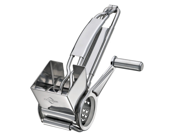 Entdecken Sie die KÜCHENPROFI Käsereibe aus rostfreiem Edelstahl – ideal für Käse und Schokolade! Praktisch, langlebig und spülmaschinengeeignet.