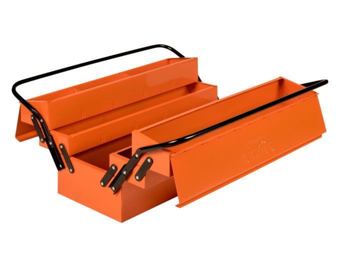 Entdecken Sie die BAHCO Werkzeugkiste aus Metall mit 5 Fächern – robust, funktional und ideal für die sichere Aufbewahrung Ihrer Werkzeuge.