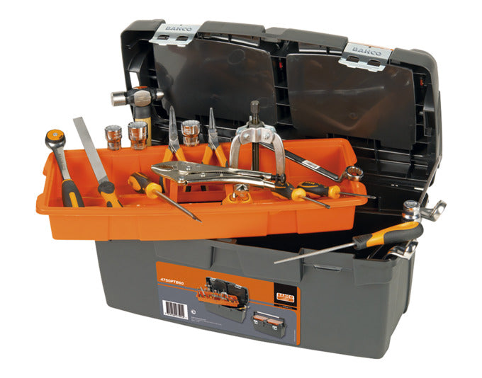 Entdecken Sie die robuste BAHCO Werkzeugbox (575x274x295 mm) – ideal für professionelle Anwendungen und optimale Werkzeugaufbewahrung.