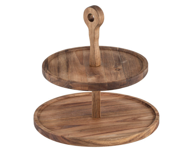 LADELLE Etagere rund Akazie Gather 30x30x27.5 cm in präsentiert im Onlineshop von KAQTU Design AG. Küchenhelfer ist von LADELLE