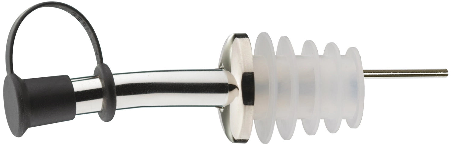 Flaschenausgiesser 12er Set 18/10 mit Silikonkork mit Käppchen