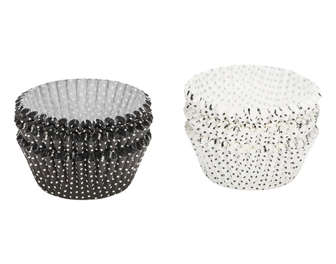 PATISSE Papierförmchen 200 Stück weiss/schwarz mit Punkten ø 5 cm in präsentiert im Onlineshop von KAQTU Design AG. Backform / Backblech ist von PATISSE