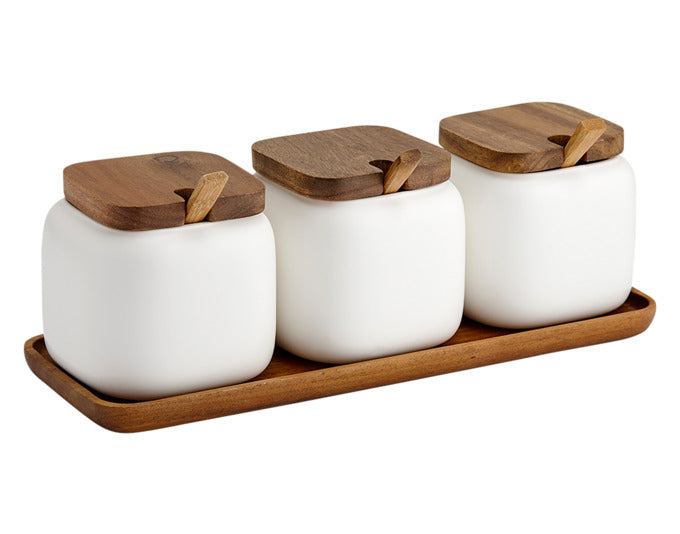 LADELLE Aufbewahrungsdosen-Set Essentials weiss 10-teilig 28x10.5x9.5 cm in präsentiert im Onlineshop von KAQTU Design AG. Schale ist von LADELLE