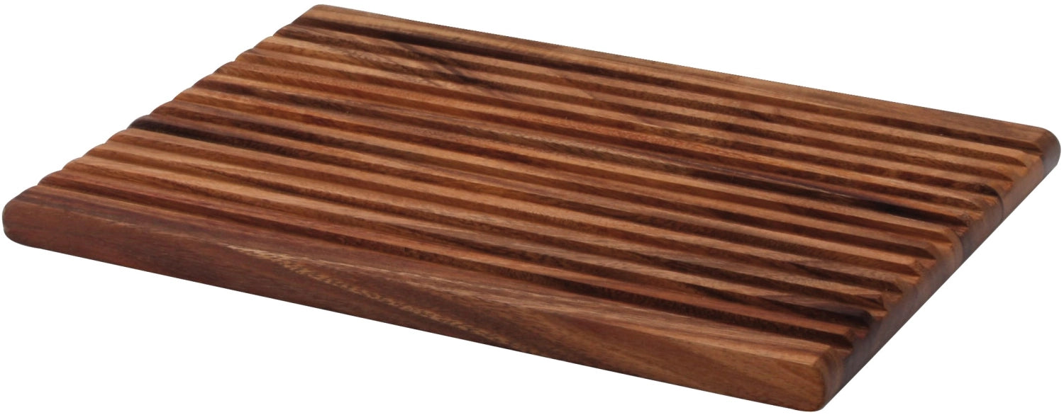 Elegantes Akazien Brotschneidebrett von Continenta, 37x25x2.1 cm, perfekt zum Schneiden und Servieren von Lebensmitteln.
