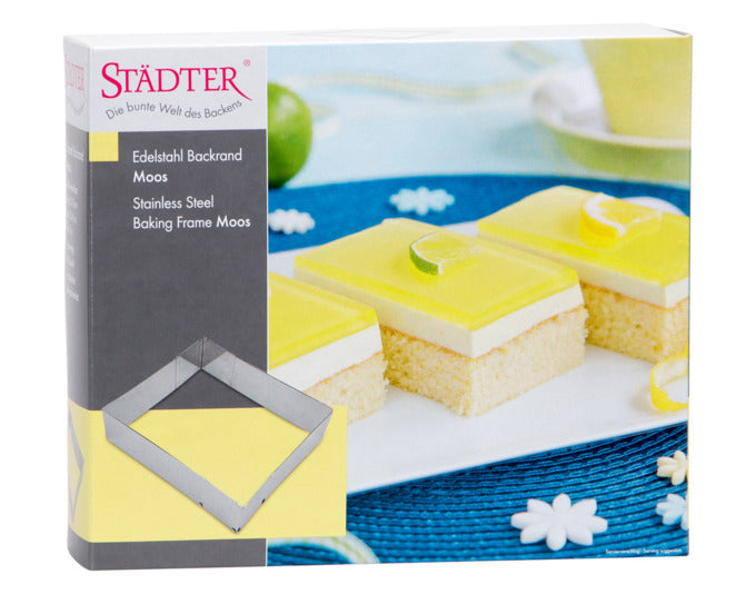 Entdecken Sie den verstellbaren Backrand Moos von STÄDTER – ideal für kreative Tortenkreationen. Flexibel, hochwertig und einfach zu handhaben!