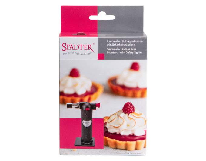 Entdecken Sie den STÄDTER Flambierbrenner Caramello – Ihr perfekter Küchenhelfer für das Karamellisieren von Desserts! Kompakt, sicher und benutzerfreundlich.