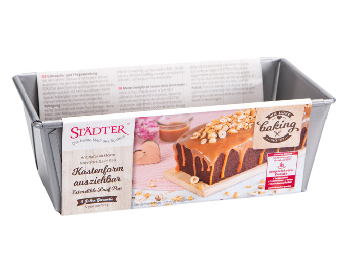 Entdecken Sie die flexible STÄDTER Cakeform 20-35x10.5x7 cm in elegantem Silber. Ideal für kreative Backideen und unvergessliche Momente!