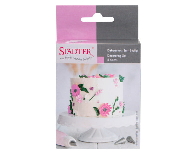 Entfalten Sie Ihre Backkunst mit dem 8-teiligen STÄDTER Dekorations-Set! Ideal für kreative Verzierungen und langlebige Qualität.