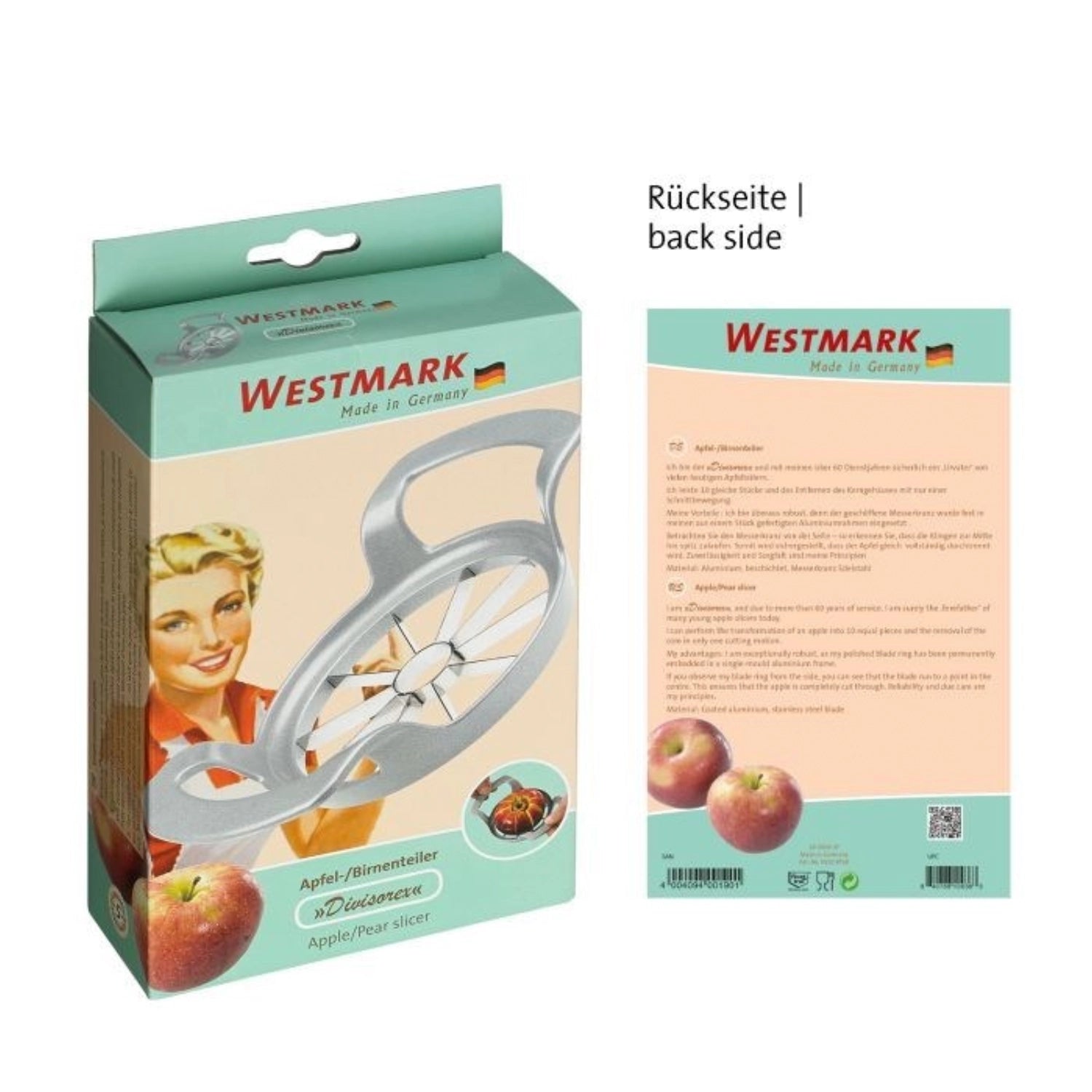 Retro Apfel- und Birnenteiler Divisorex von Westmark, 11x17x4cm, ideal zum einfachen und gleichmäßigen Schneiden von Äpfeln und Birnen.