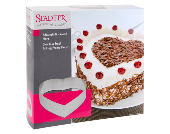 Entdecken Sie den STÄDTER Backrand Herz ø 26x7 cm – ideal für kreative Tortenkreationen. Perfekte Ergebnisse und einfache Handhabung für Backliebhaber!