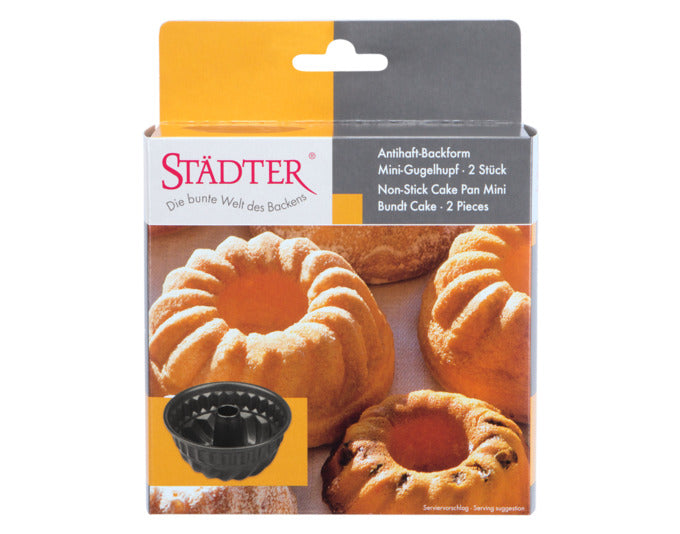 Entdecken Sie das STÄDTER Gugelhupfform Set Mini – ideal für kleine Kuchen und kreative Backideen. Profi-Qualität für perfekte Ergebnisse!