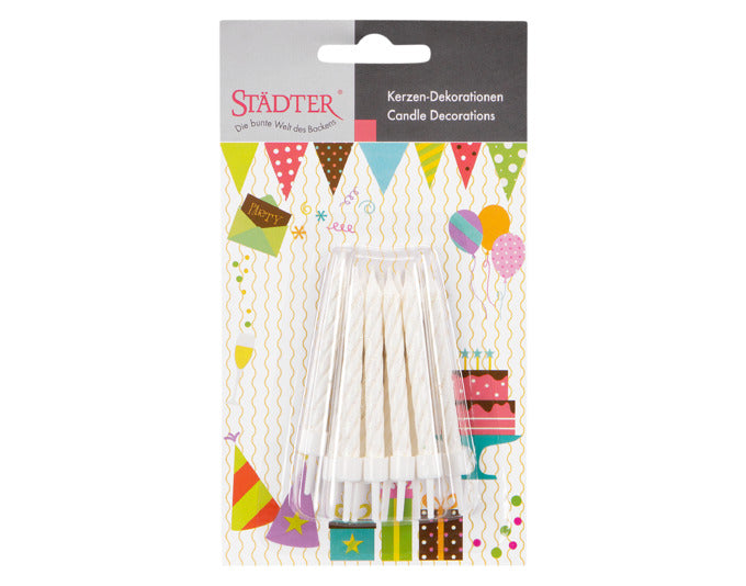 Verleihen Sie Ihrer Feier Glanz mit den STÄDTER Geburtstagskerzen 7.5 cm in Weiß mit Glitzer. Ideal für jeden Kuchen und Anlass!