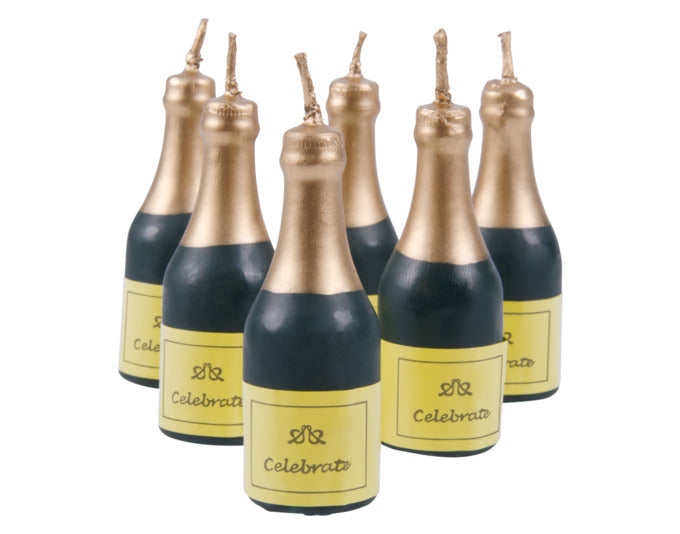 STÄDTER Kerzen Sektflasche 5.5 cm 6-teilig grün in präsentiert im Onlineshop von KAQTU Design AG. Dekoration ist von STÄDTER
