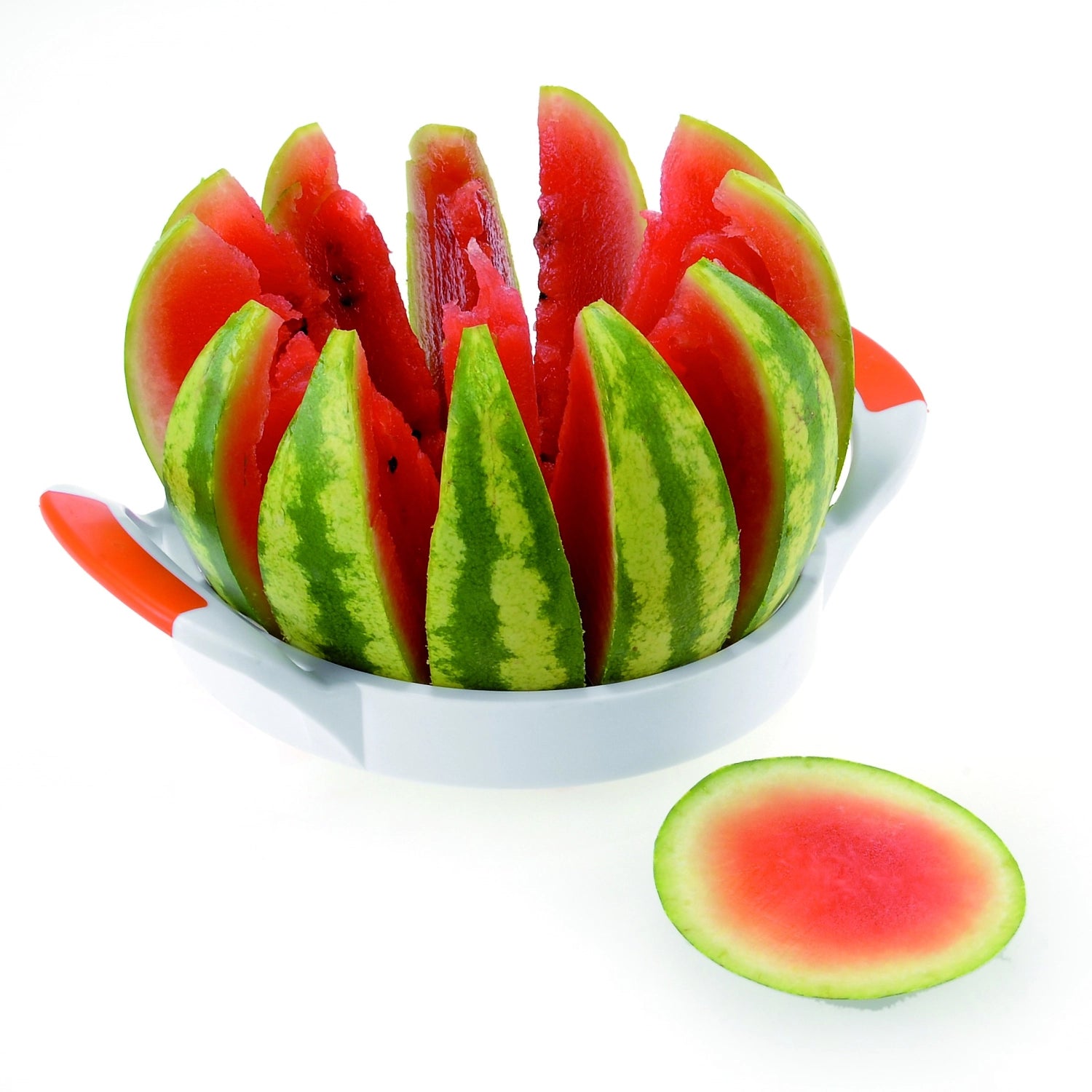 Entdecken Sie den Westmark Jumbo Melonenteiler (22x29,5x7 cm) – Ihr idealer Küchenhelfer für perfekte Melonenscheiben und -würfel. Einfach in der Anwendung!