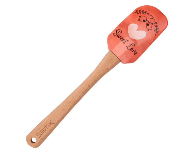 STÄDTER Teigschaber Sweet Love 25 cm Holz / Silikon in präsentiert im Onlineshop von KAQTU Design AG. Backutensilien ist von STÄDTER
