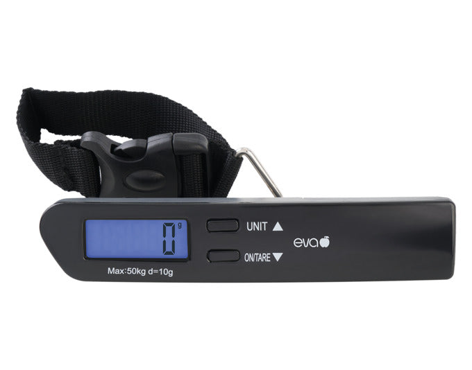 EVA Kofferwaage digital 50 kg 10 g schwarz 16.1x3.2x3.7 cm in präsentiert im Onlineshop von KAQTU Design AG. Waage ist von EVA
