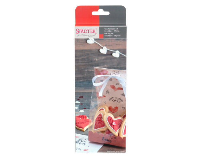 Verpacken Sie Ihre Leckereien stilvoll mit dem STÄDTER Geschenktüten Set Sweet Love. 24 transparente Tüten für kreative Geschenke!