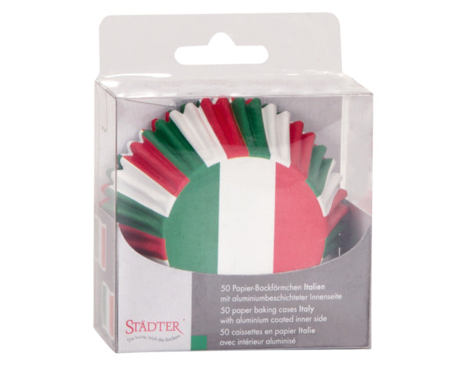 Entdecken Sie die bunten STÄDTER Papierbackförmchen Maxi Italien – ideal für Muffins und Cupcakes. 50 Förmchen in italienischen Farben für kreative Backideen!