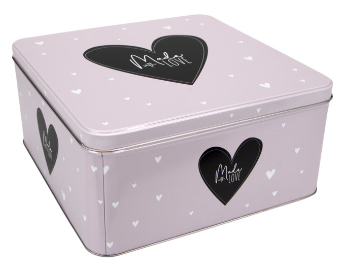 STÄDTER Gebäckdose Made with Love 21x21x10 cm lila / violett eckig in präsentiert im Onlineshop von KAQTU Design AG. Aufbewahrungsdose ist von STÄDTER