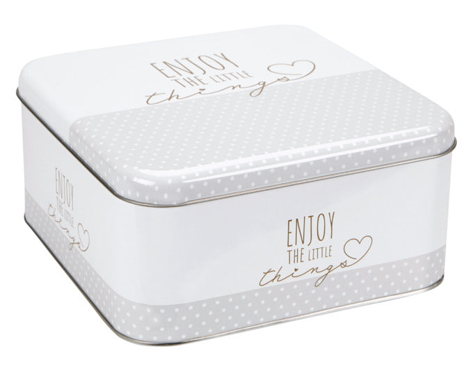 STÄDTER Gebäckdose Enjoy the little things 16.5x16.5x8 cm weiss eckig in präsentiert im Onlineshop von KAQTU Design AG. Aufbewahrungsdose ist von STÄDTER