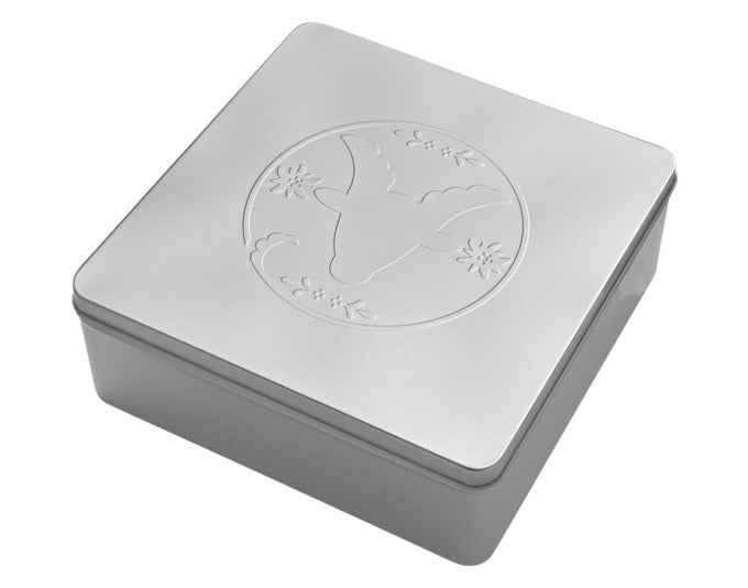 STEINLIN Weissblechdose Kuh 19.5x19.5x7 cm in präsentiert im Onlineshop von KAQTU Design AG. Aufbewahrungsdose ist von STEINLIN