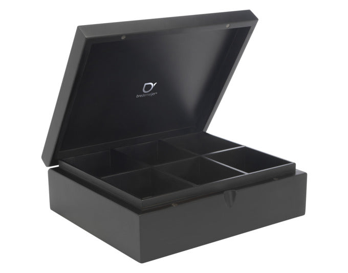 BREDEMEIJER Teebox Bambus schwarz 6 Fächer in präsentiert im Onlineshop von KAQTU Design AG. Aufbewahrungsdose ist von BREDEMEIJER