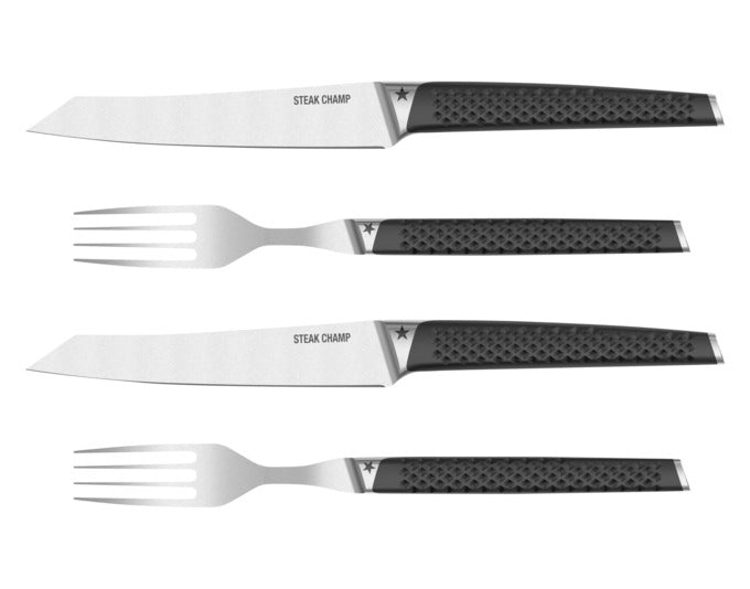 STEAK CHAMP Steak-Set Prime Rib, 2 Gabeln, 2 Messer in  präsentiert im Onlineshop von KAQTU Design AG. Grillzubehör ist von STEAK CHAMP