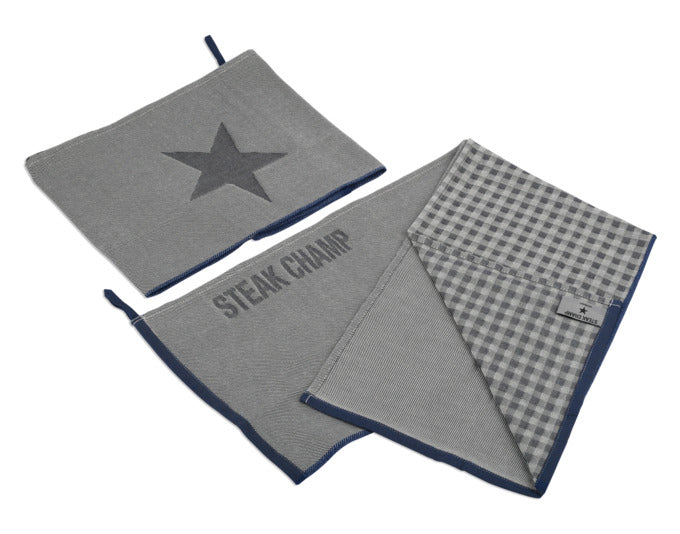 STEAK CHAMP Geschirrtücher, 2er-Set in  präsentiert im Onlineshop von KAQTU Design AG. Küchentuch ist von STEAK CHAMP