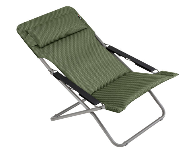 Komfortabler LAFUMA Transabed Sessel in Olive mit Titan-Gestell, ideal für Entspannung und stilvolles Relaxen.