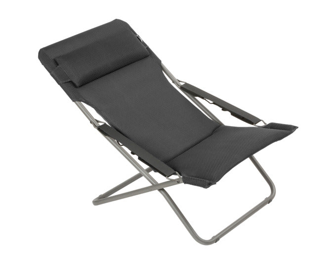Komfortabler LAFUMA Transabed Sessel in Olive mit Titan-Gestell, ideal für Entspannung und stilvolles Relaxen.