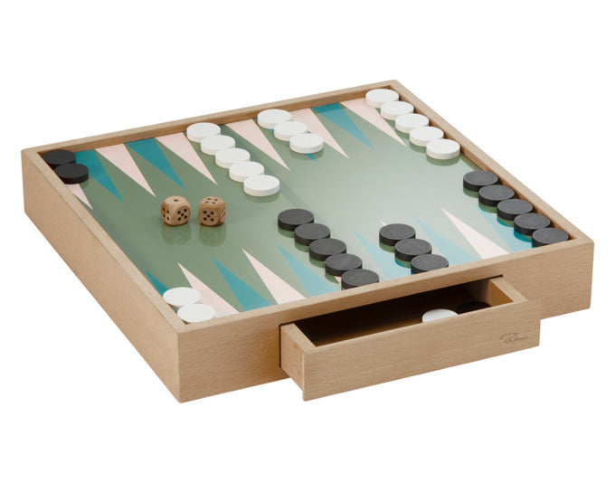 Jeu de société - ENGELHART - Backgammon 15 - Valise pratique - Feutre