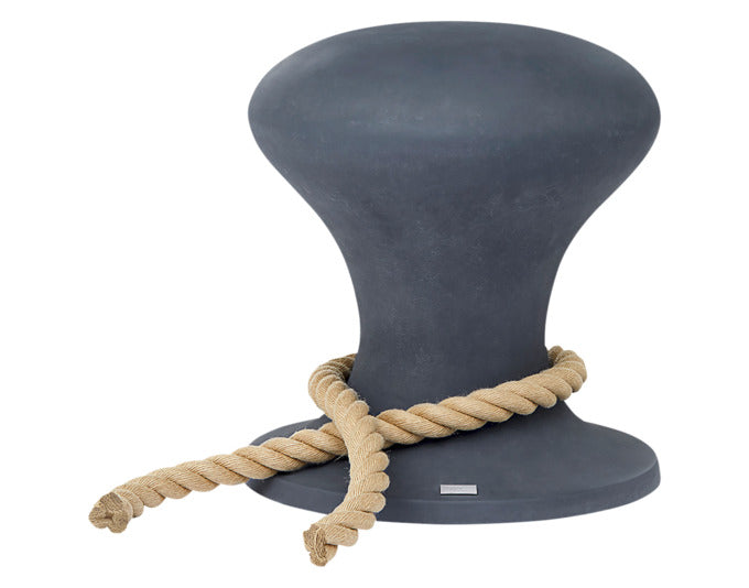 PHILIPPI Hocker Hamburger Aluminium matt mit Hanftau ø 38x42 cm grau in präsentiert im Onlineshop von KAQTU Design AG. Hocker ist von PHILIPPI