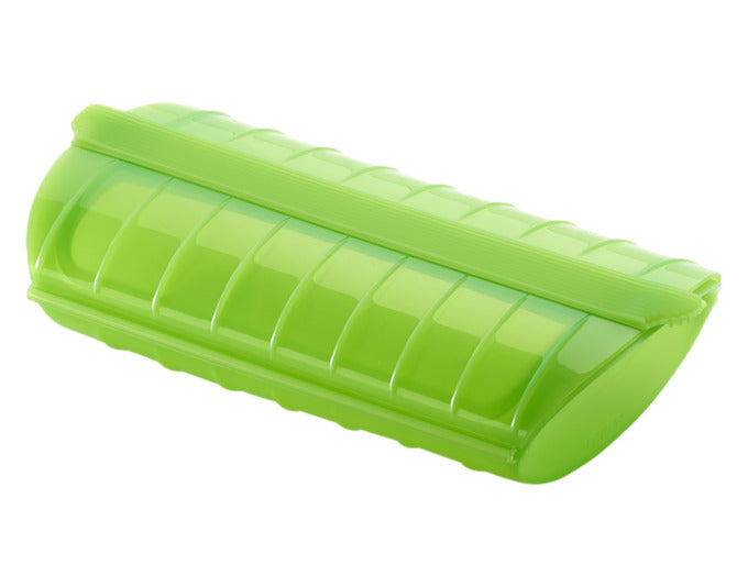 LÉKUÉ Dampfgarer für Mikrowelle mit Einsatz 3-4 Portionen grün in  präsentiert im Onlineshop von KAQTU Design AG. Küchengerät ist von LEKUE