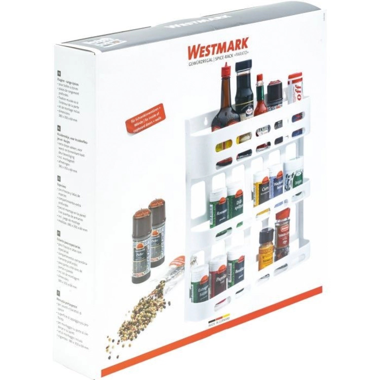 Gewürzregal Parato, weiss, 38x35x7cm