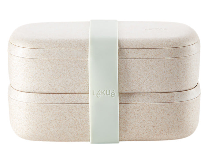 LÉKUÉ Lunchbox To Go Organic 1 l 19.2x10x11 cm beige in präsentiert im Onlineshop von KAQTU Design AG. Aufbewahrungsdose ist von LEKUE