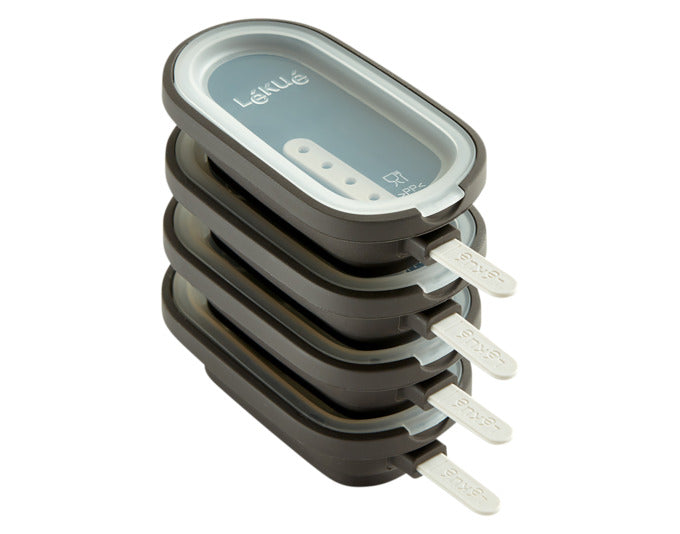 LÉKUÉ Glaceform Magnum 4 Stück mit Silikonbehälter braun in präsentiert im Onlineshop von KAQTU Design AG. Barzubehör ist von LEKUE