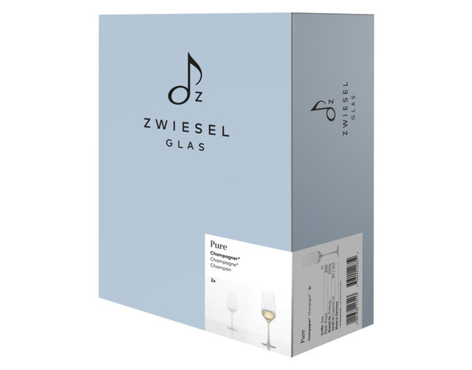 Entdecken Sie das ZWIESEL GLAS Champagnerglas Pure 77 – ein elegantes Set aus 2 Gläsern, perfekt für stilvollen Genuss von Schaumweinen.