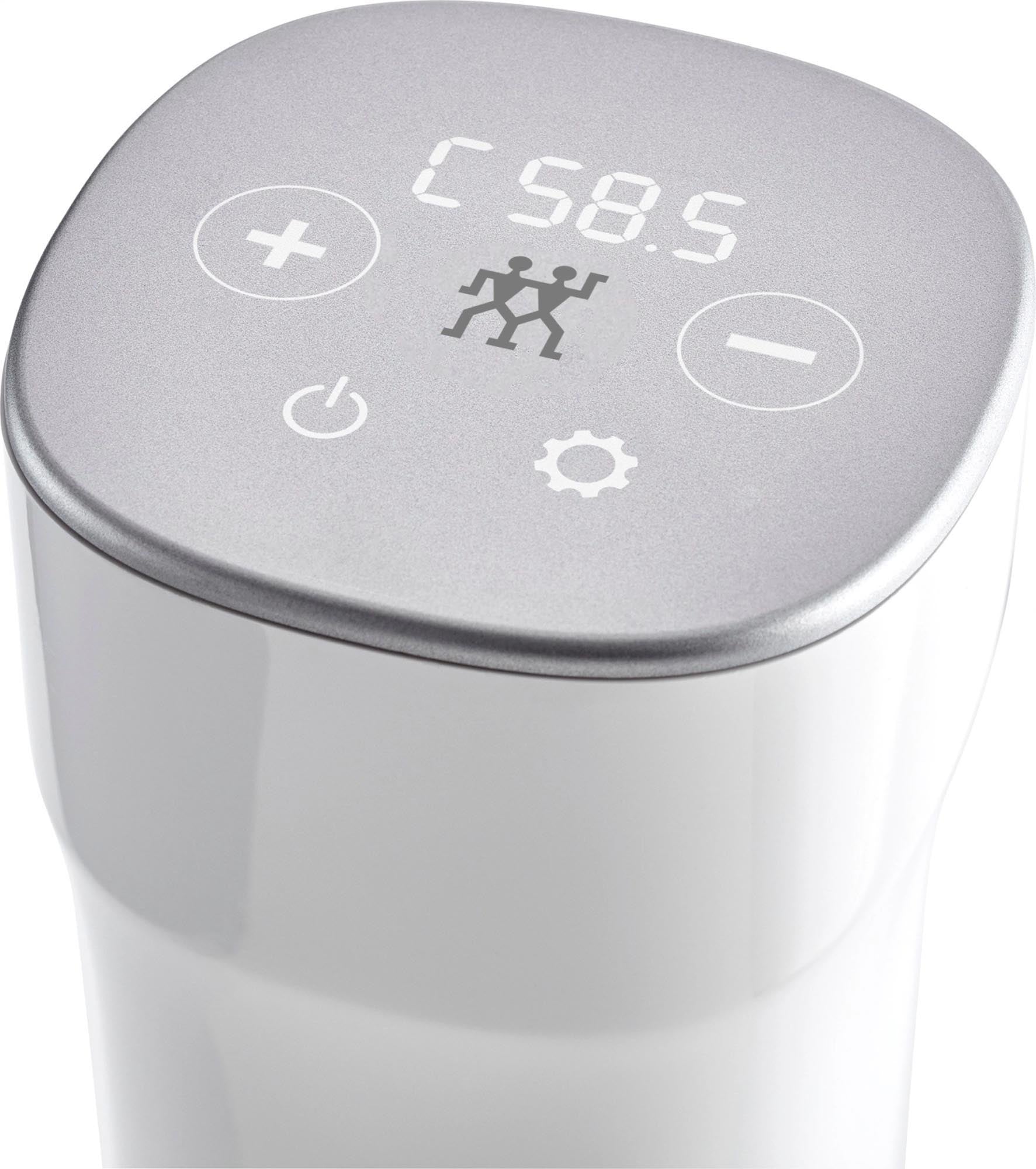 Hochwertiger Enfinigy Sous-Vide Stick von Zwilling Kitchen für präzises Garen von Fleisch, Fisch und Gemüse. Kompakt, benutzerfreundlich und aus langlebigem Edelstahl.